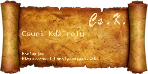 Csuri Károly névjegykártya