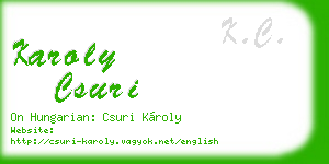 karoly csuri business card