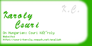 karoly csuri business card